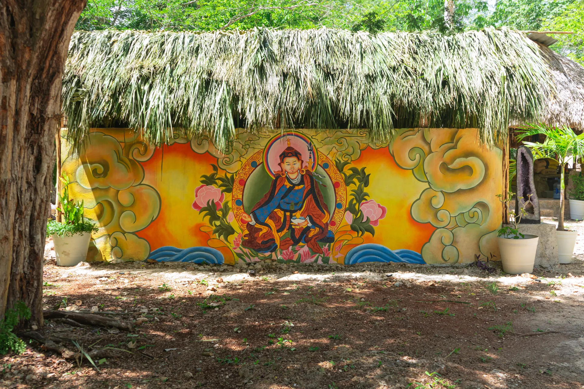 Representación artística de Guru Rinpoche, filosofía de Aldea Mila